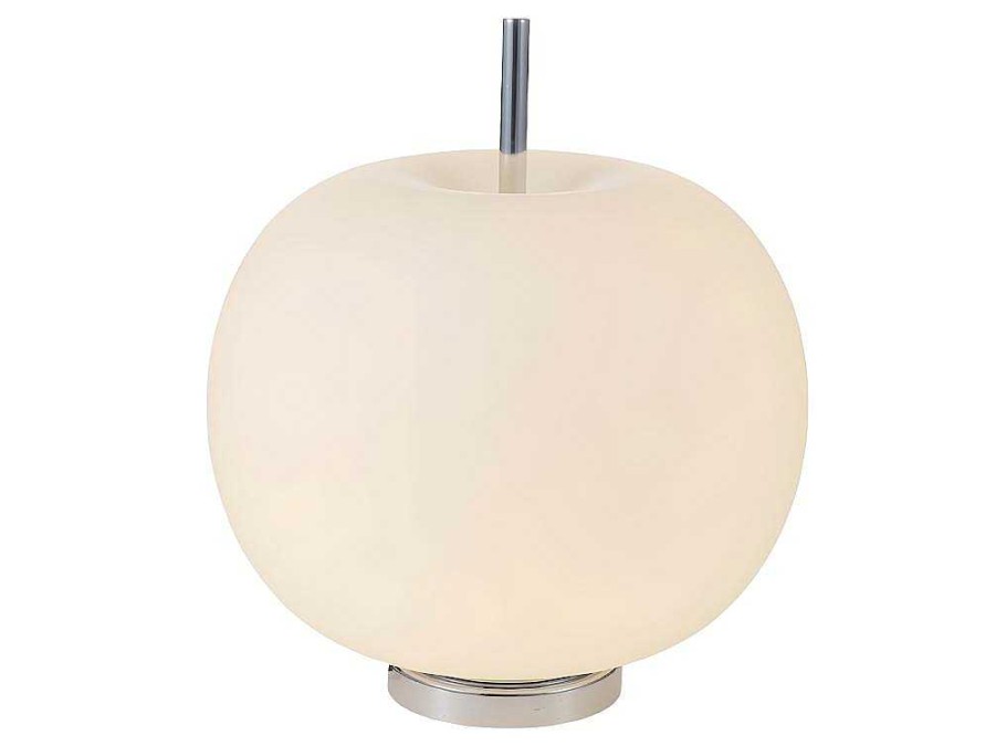 Candeeiro De Mesa | EPIKASA Lampada De Mesa Apple, Cromio, Branco, 30X30X35 Cm, Epikasa