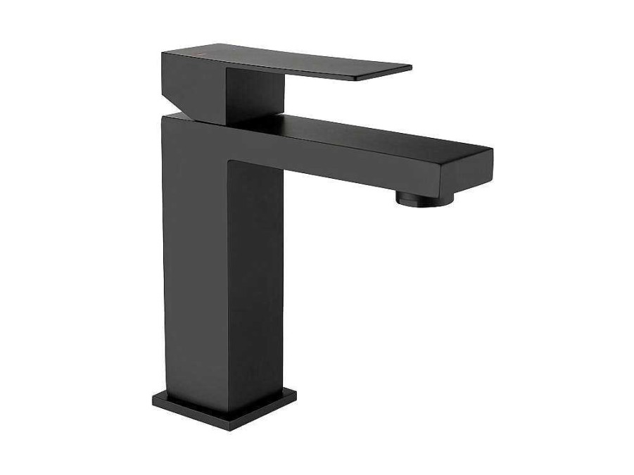 Torneira | Shower & Design Torneira Misturadora Mecanica Quadrada Em Inox Escovado Preto Mate A17,3 Cm - Canilas