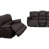 Conjunto De Sofa | Vente-unique Sofa De 3+2 Lugares Relax Eletrico Em Pele Castanho - Marcis