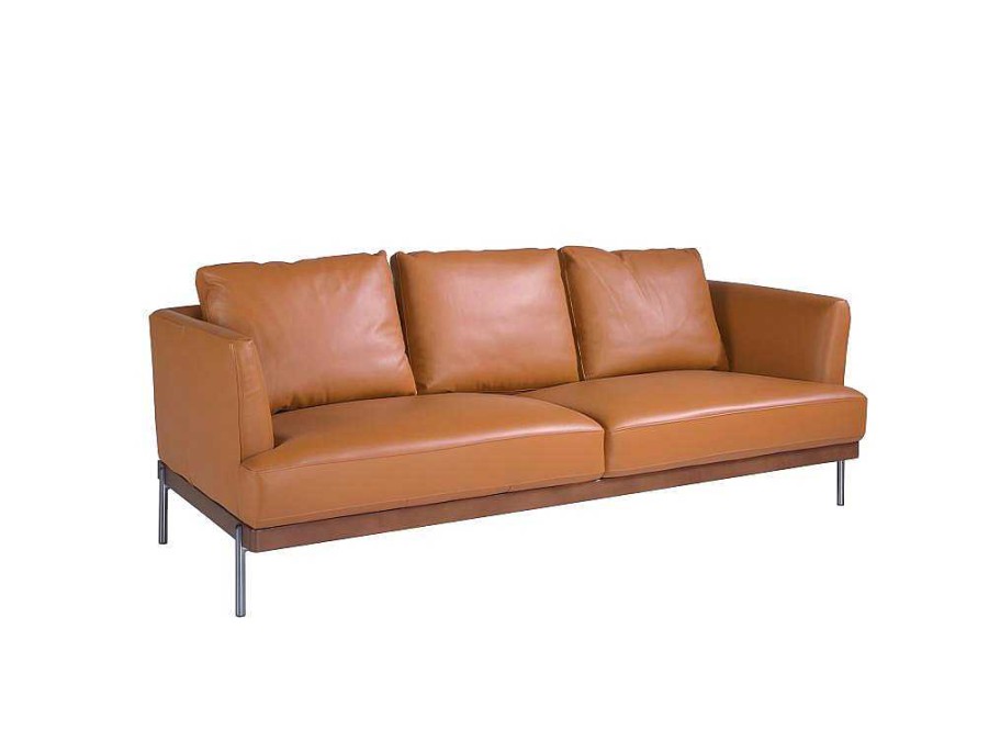 Promocoes Sofas & Poltronas | Angel Cerda Sofa De 3 Lugares Em Couro E Pernas De Aco 6171