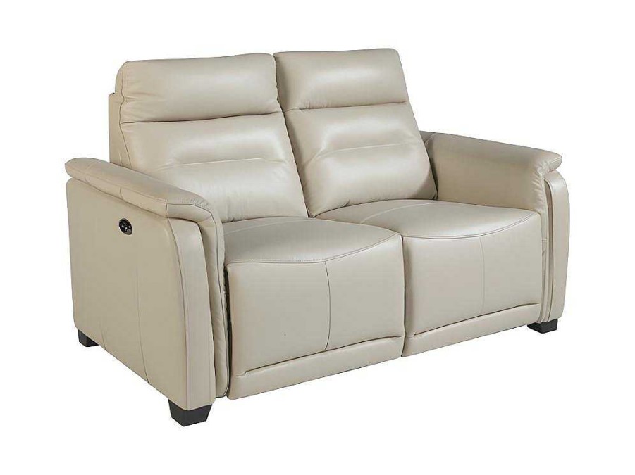 Sofa De Relaxamento Eletrico | Angel Cerda Sofa De 2 Lugares Em Pele Cinza E Relax 6157