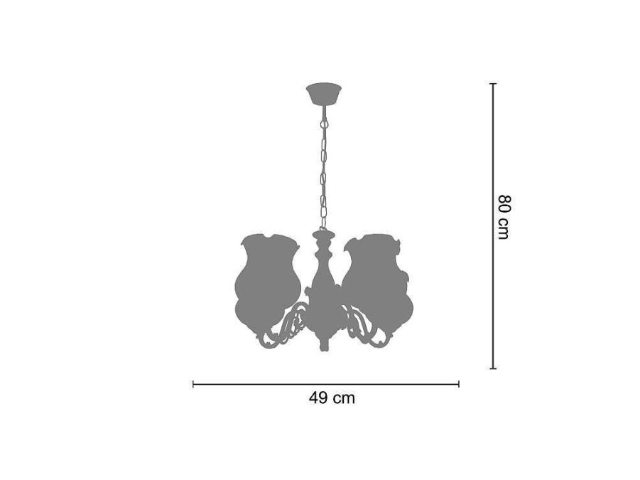 Lustre | TOSEL Lustre Tosel Val D'Isere Vidro Braco Ambar D49 X H80 Cm