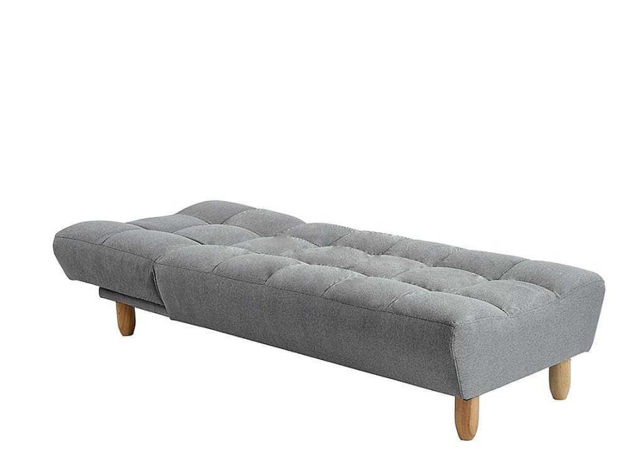 Chaise Longue | Vente-unique Chaise Longue Clic Clac Em Tecido Cinzento - Esteban