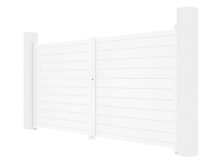 Porta E Portao | EXPERTLAND Portao De Batente Aluminio C355 X A181 Cm Branco - Nazario