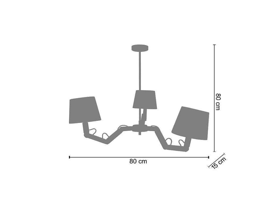 Lustre | TOSEL Lustre Tosel Geri Tecido Braco Cru D80 X H80 Cm