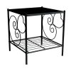 Movel Para Quarto De Criancas | Vente-unique Cabeceira Vivian 1 Mesinha - Metal - Preto