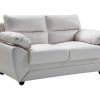 Sofa Em Pele Sintetica | Vente-unique Sofa De 2 Lugares Em Pele Sintetica Branco - Manoa