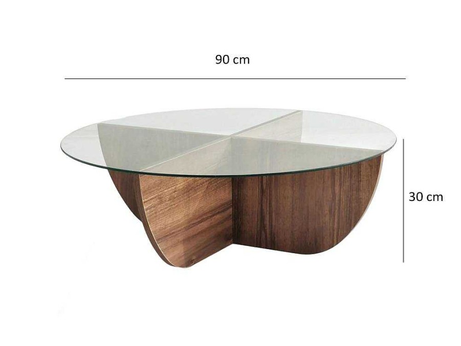 Mesa De Centro | Vente-unique Mesa De Centro Em Vidro Temperado Natural E Transparente - Aysun