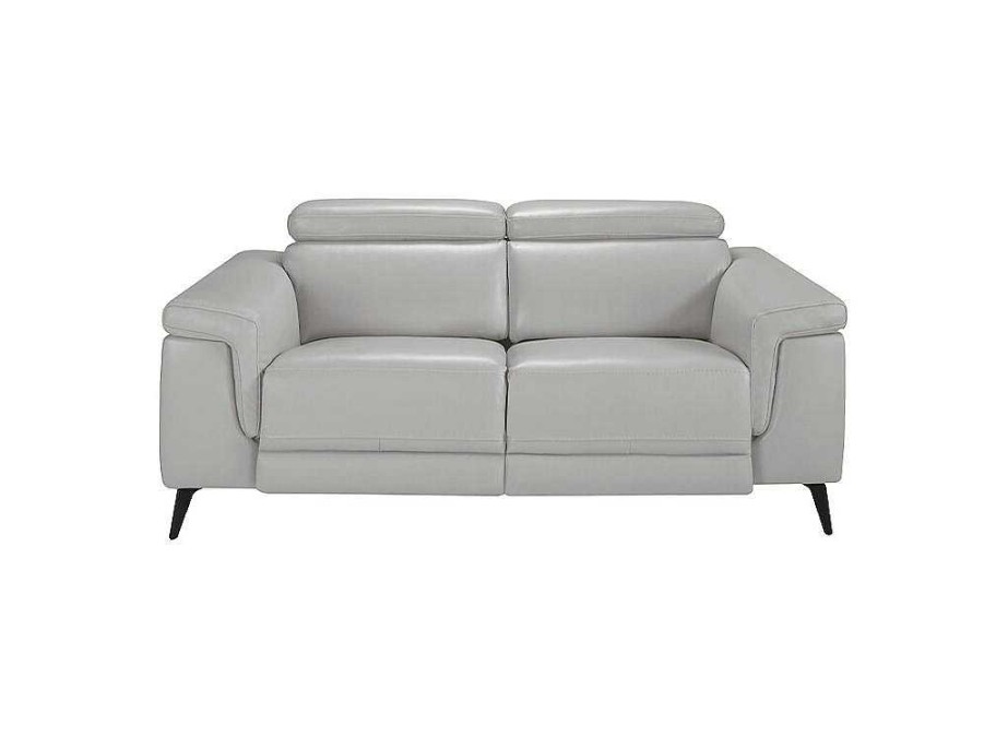 Sofa De Relaxamento Eletrico | Angel Cerda Sofa De 2 Assentos Estofado Em Pele Cinzenta 6107