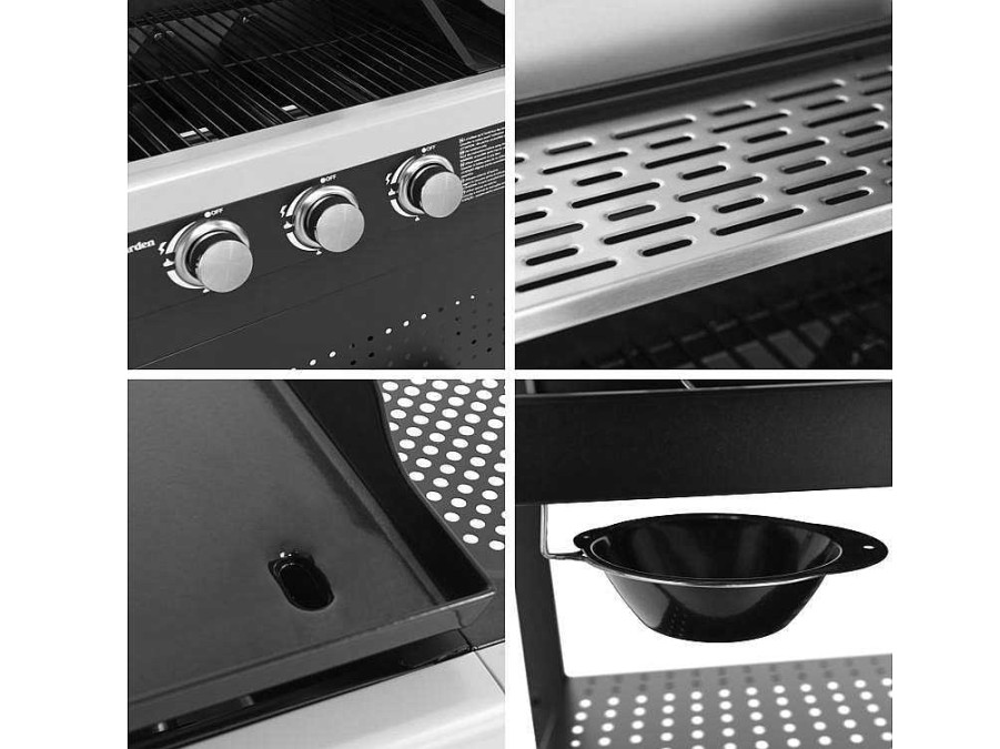 Barbecue, Braseiro De Jardim, Plancha | Happy Garden Vesuvio Duo Barbecue A Gas - 3 Queimadores + Plancha 3 Queimadores