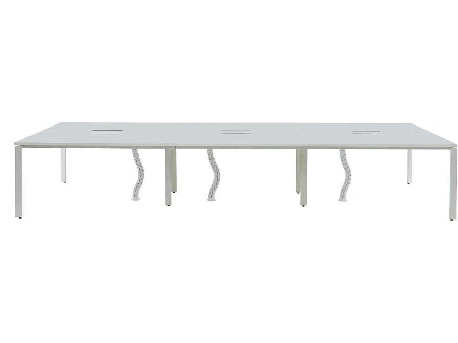 Mobiliario De Escritorio | Workēa Mesa De Escritorio 6 Pessoas Branco C120 Cm - Downtown