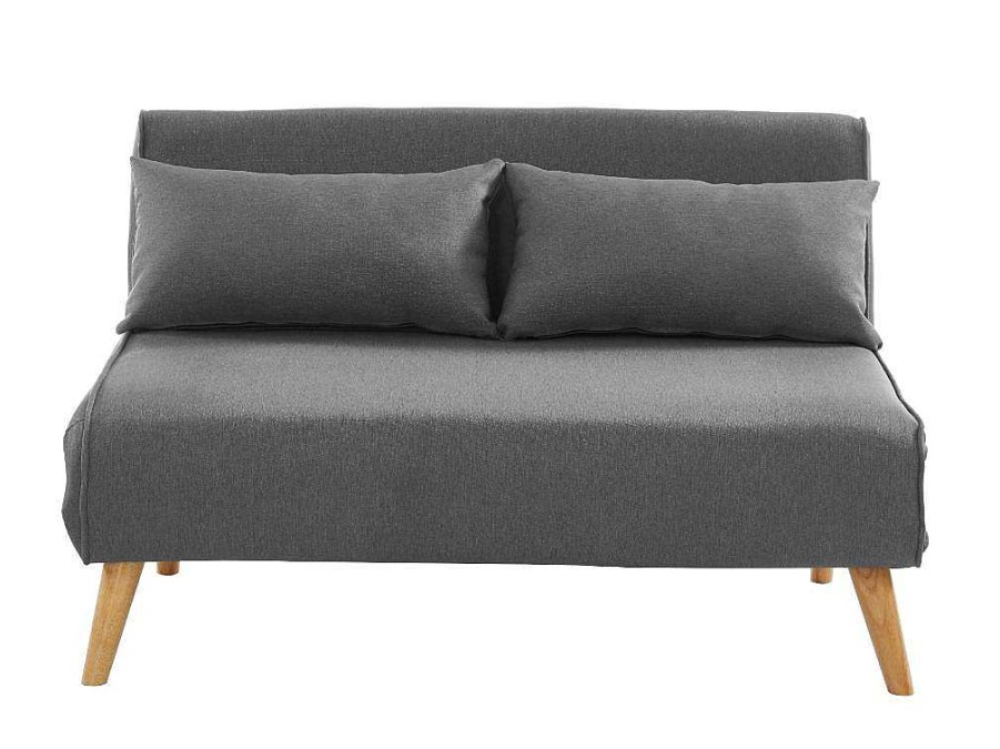 Sofa De 2 Lugares | Vente-unique Sofa De 2 Lugares Convertivel Em Tecido - Cinza Posio