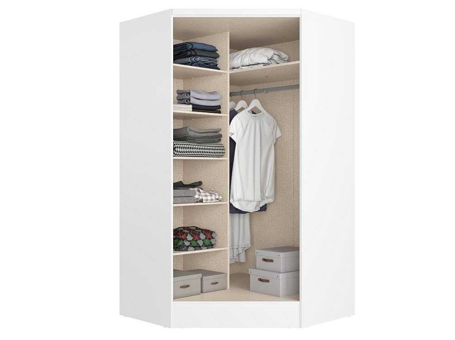 Armario E Roupeiro | Vente-unique Guarda-Roupa De Canto Com 2 Portas C101 Cm Branco - Aurali