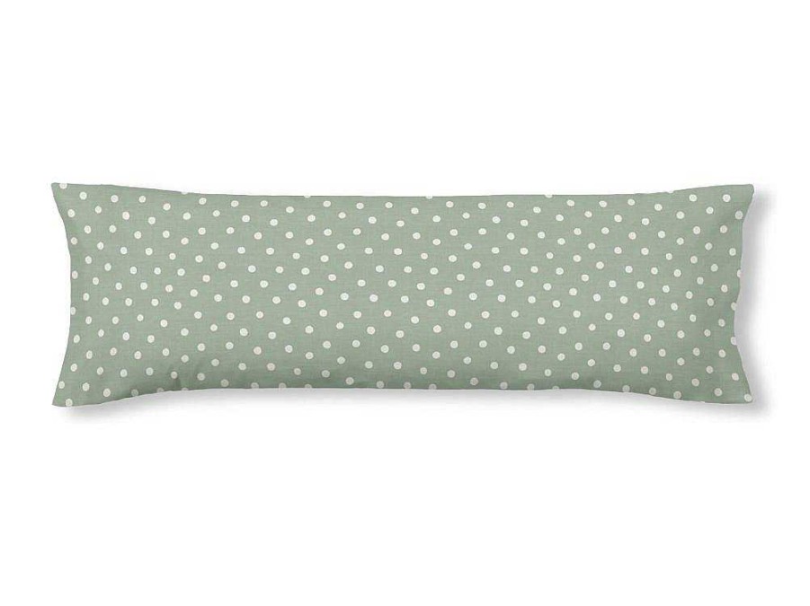 Roupa De Cama | Purline Taie D'Oreiller 100% Coton 1 Piece Vert Et Motifs Pois 45X110