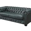 Conjunto De Sofa | LINEA SOFA Sofa Chesterfield 3+2 Lugares Brenton 100% Pele De Bufalo Superior Cor Verde-Acinzentado