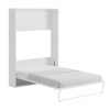 Cama Rebativel | Vente-unique Cama Rebativel 140X200 Cm Abertura Vertical Manual Branco E Cinza - Malina Ii