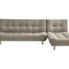 Sofa Cama Clic-Clac E Dobravel | Vente-unique Sofa Modular Convertivel Tecido Taupe - Esteban