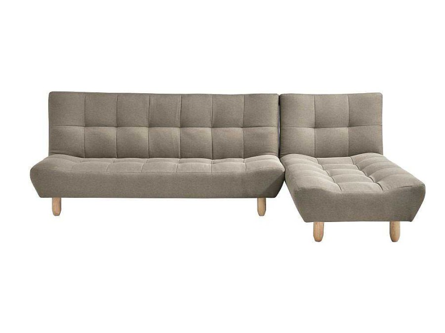 Sofa Cama Clic-Clac E Dobravel | Vente-unique Sofa Modular Convertivel Tecido Taupe - Esteban