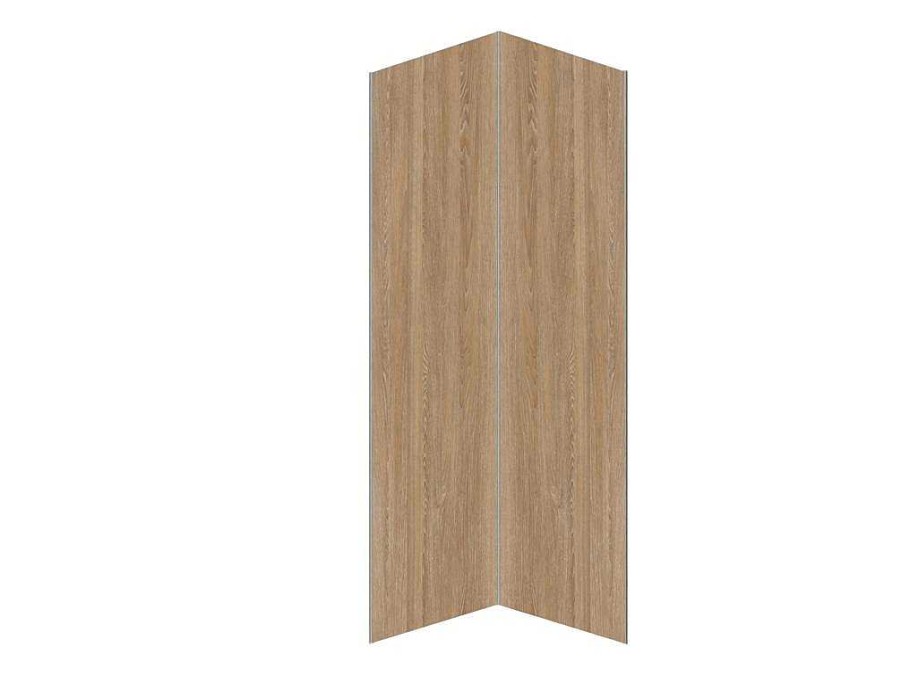 Painel De Parede Para Duche | Shower & Design Conjunto De 2 Paineis De Parede De Duche Efeito De Madeira Aluminio Com Perfis 2 X L90 X A210 Cm - Eneko