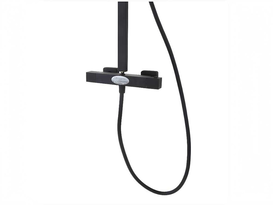 Coluna De Duche | Shower & Design Coluna De Duche Termostatica Em Aco Inoxidavel Preto Mate - 125Cm - Peneda