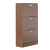 Sapateira | Vente-unique Wehome - Sapateira Com 3 Portas 63X115 Cm Em Madeira Zebrano