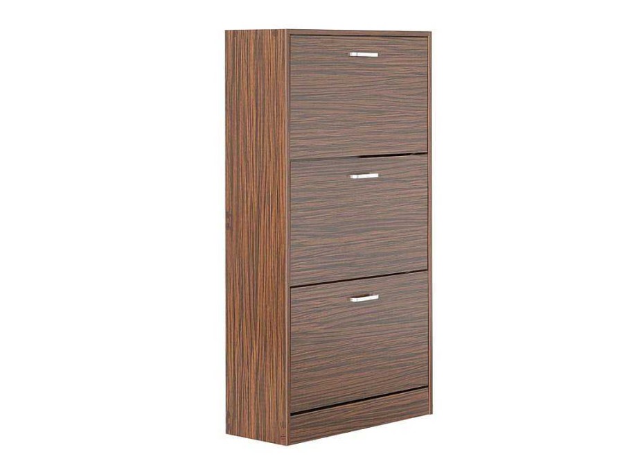 Sapateira | Vente-unique Wehome - Sapateira Com 3 Portas 63X115 Cm Em Madeira Zebrano