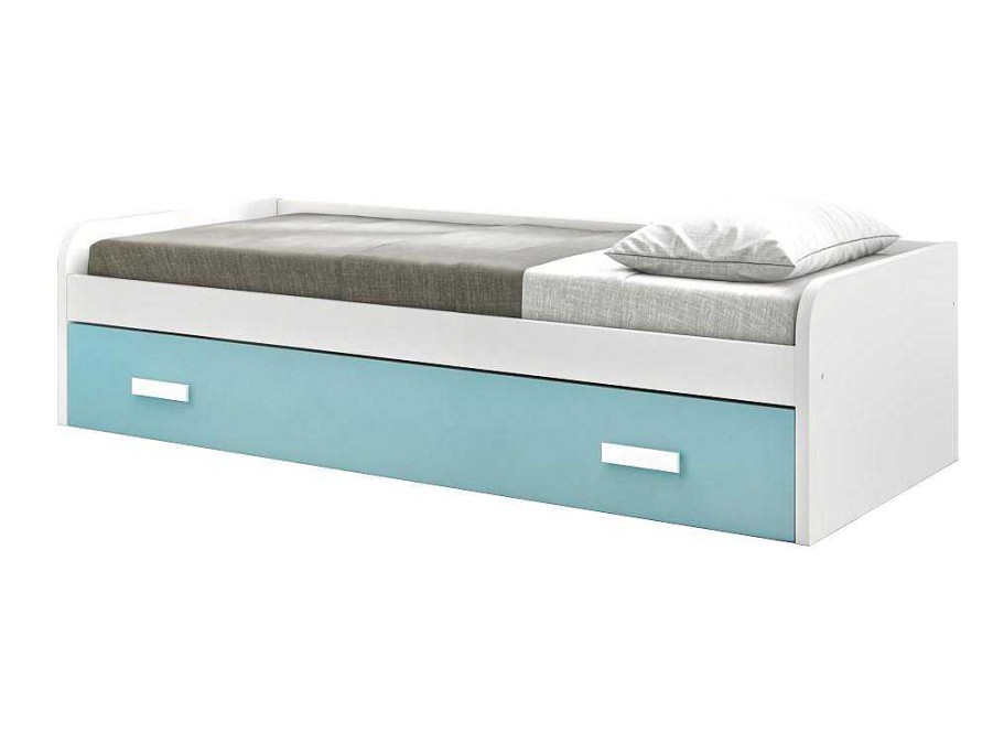 Cama Com Arrumacao | Venprodin Cama Gaveta - 90 Cm 54X190X98Cm - Branco-Caribe