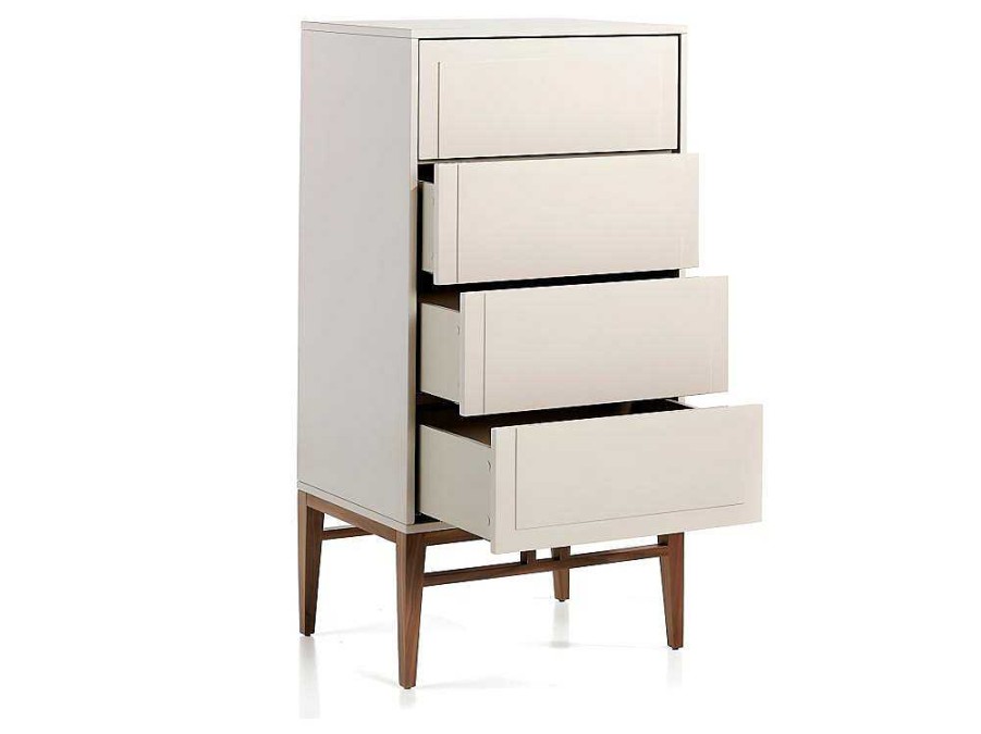 Comoda | Angel Cerda Chiffonier Em Mdf Lacado Em Niebla Brillo Com Quatro Gavetas 7036