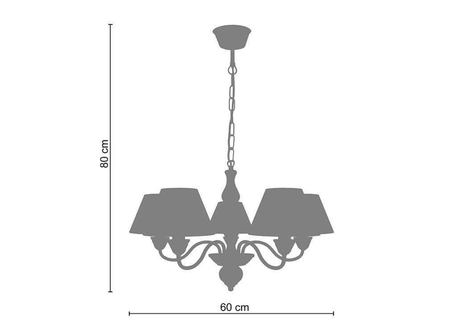 Lustre | TOSEL Lustre Tosel Caulnes Tecido Braco Marfim D60 X H80 Cm