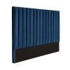 Cabeceira E Ponte De Cama | Vente-unique Cabeceira De Cama Com Costuras Verticais De 140 Cm Em Veludo Cor Azul-Escuro - Sarah