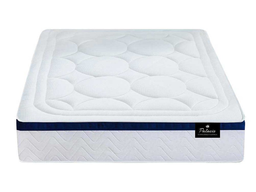 Conjunto Colchao E Sommier | Palacio Conjunto Artigos De Cama 140 X 190 Cm Sommier Com Espaco De Arrumacao Branco + Colchao De Molas Ensacadas - Marquis Da Dreamea