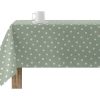 Texteis De Mesa | Purline Nappe Anti-Taches 100% Coton 1 Piece Vert A Pois Blancs 300X140