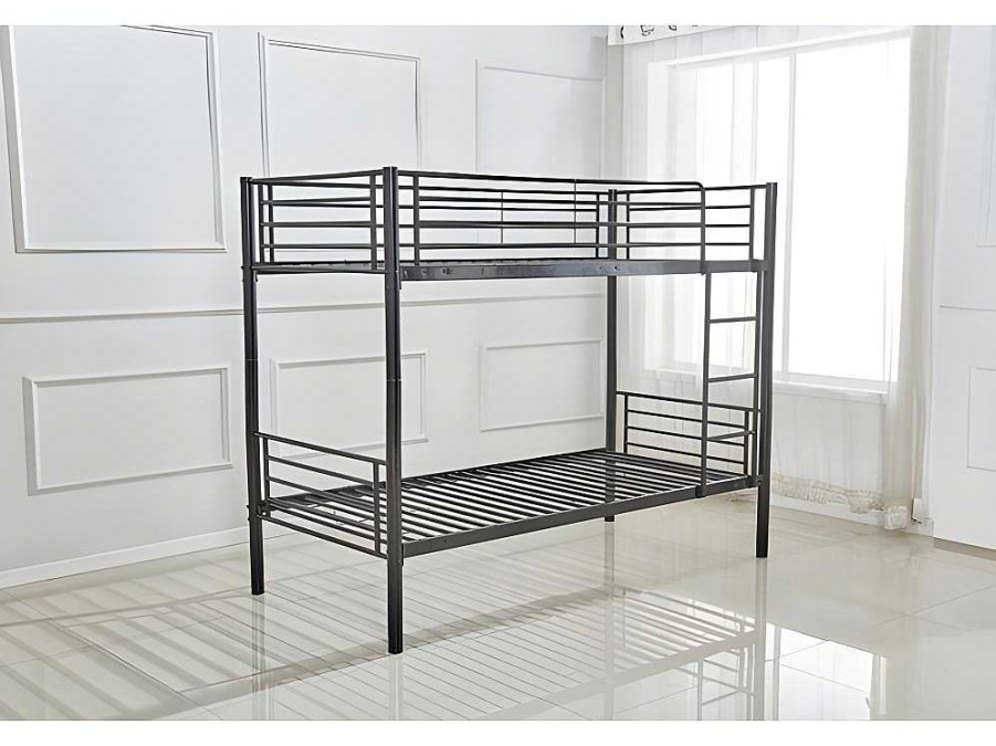 Cama De Adulto | Saldosystocks Oferta: Beliche Duplo Metal 90X190 Cm + 2 Colchoes