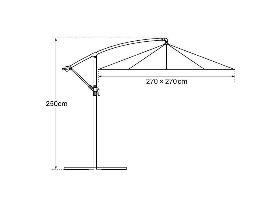 Guarda Sol | Happy Garden Offset Chapeu De Sol Molokai Quadrado 2,7X2,7M De Taupe + Cobertura