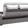 Sofa Cama De Abertura Rapida | Vente-unique Sofa De 3 Lugares Convertivel De Abertura Rapida Em Tecido Cor Cinza Bevis - Colchao De 14 Cm