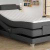 Cama Articulada | Palacio Conjunto Boxspring Cabeceira De Cama + Sommier De Relaxamento Eletrico + Colchao + Sobrecolchao Castel Da Palacio - 100X200 Cm -Tecido Cinzento Claro