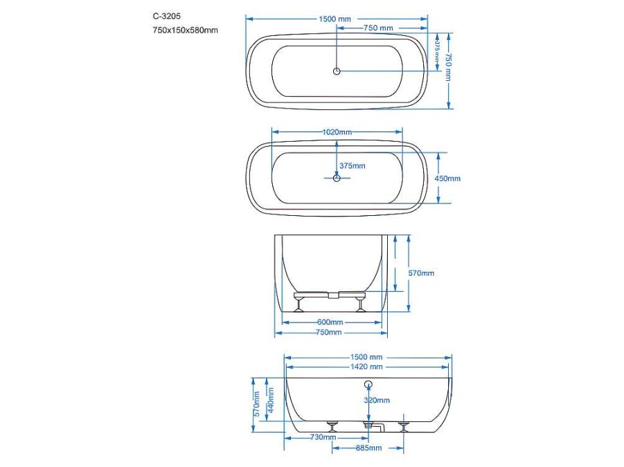 Banheira De Hidromassagem | Shower & Design Banheira De Hidromassagem Com Leds Sirgao - 1 Pessoa - 155L - 75X150 Cm - Branca