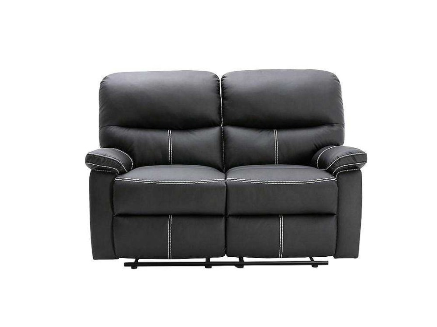 Promocoes Sofas & Poltronas | Vente-unique Sofa De 2 Lugares Articulado Em Pele Sintetica Cor Preto - Canby