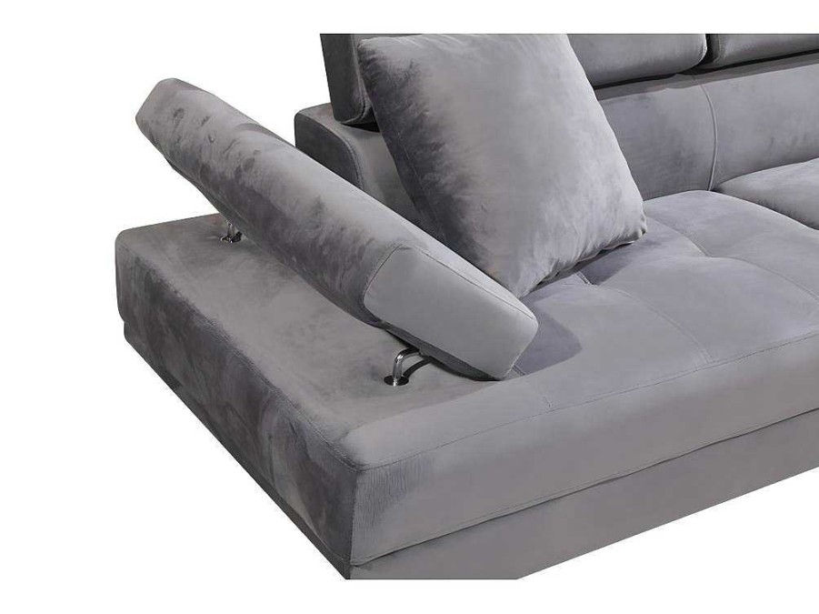 Sofa De Canto | Saldosystocks Sofa De Canto Chaise Longue Executive Cinza 262X190Cm Vista Frontal Lado Direito