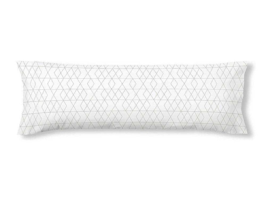 Roupa De Cama | Purline Taie D'Oreiller 100% Coton 1 Piece Blanc A Rayures Vertes 45X125