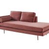 Chaise Longue | Vente-unique Chaise-Longue Direita Em Veludo Kahel Cor-De-Rosa Velho