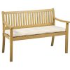 Conjunto Relax De Jardim | Happy Garden Acacia Bench Similan - Almofadas De Creme