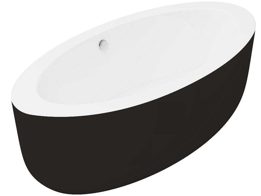 Banheira De Pousar | Shower & Design Banheira Classica Oval De 251 L 185 X 90 X 50 Cm Preta Em Acrilico - Marmati