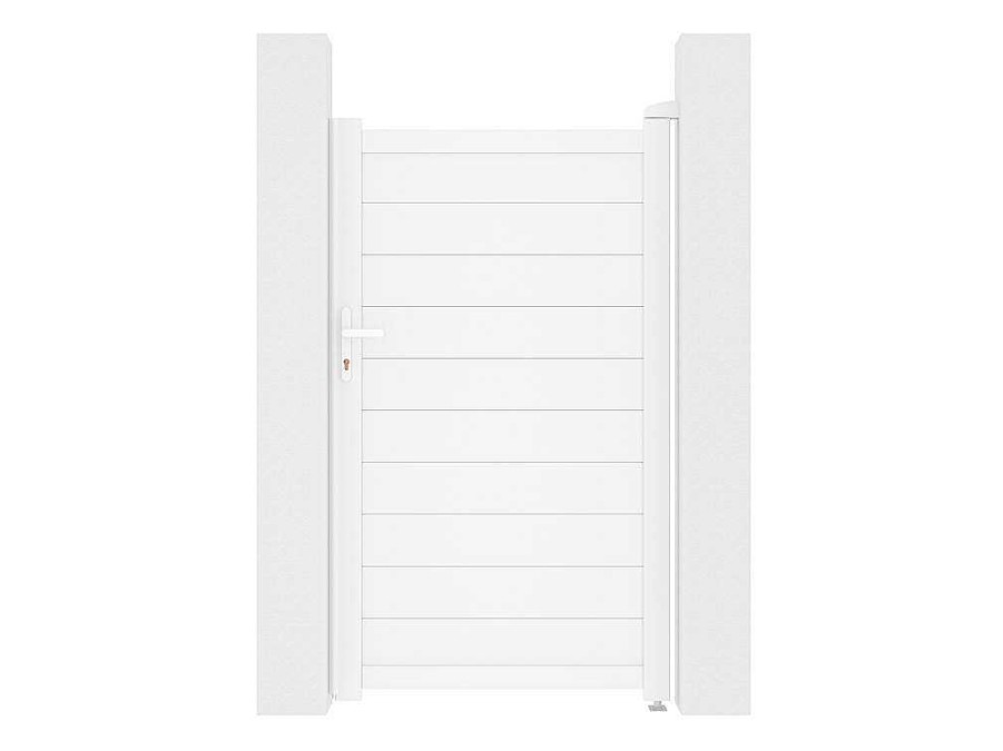 Porta E Portao | EXPERTLAND Porta De Batente Aluminio L103 X A181 Cm Branco - Nazario