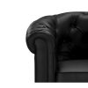 Conjunto Sofa E Poltrona | Vente-unique Sofa De 3 Lugares E 2 Cadeiroes Em Pele Sintetica Branco - Chesterfield