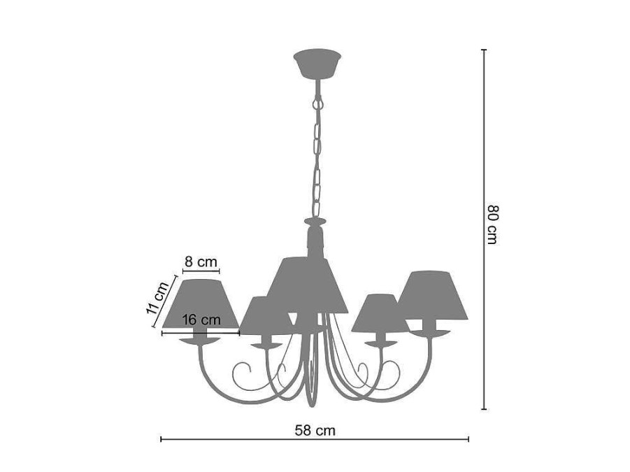 Lustre | TOSEL Lustre Tosel Cote D'Ivoire A Tecido Braco Taupe D84 X H90 Cm