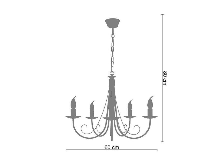 Lustre | TOSEL Lustre Tosel Cote D'Ivoire Lampada Decorativa Braco Cinza D60 X H80 Cm