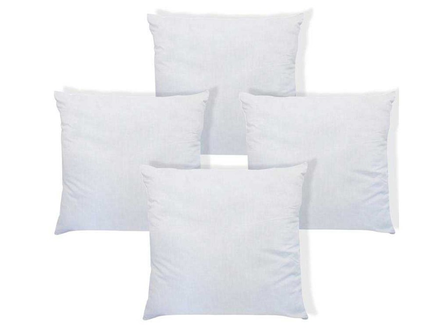 Almofada | DREAMEA Conjunto De 4 Almofadas Calin 60 X 60 Cm 400 G Branco - Torivia