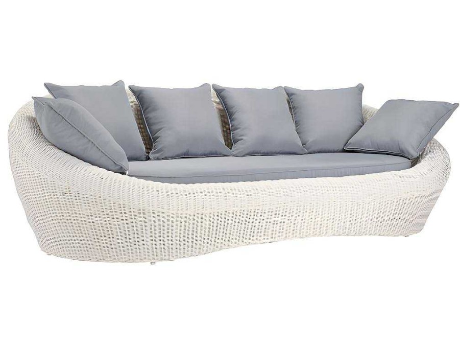 Conjunto Relax De Jardim | MYLIA Sofa 3 Lugares De Jardim Em Resina Entrancada Cru - Whiteheaven