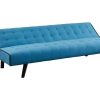 Sofa Cama Clic-Clac E Dobravel | Vente-unique Sofa Cama Clic Clac De 3 Lugares Em Tecido Azul E Contornos Pretos - Bayou